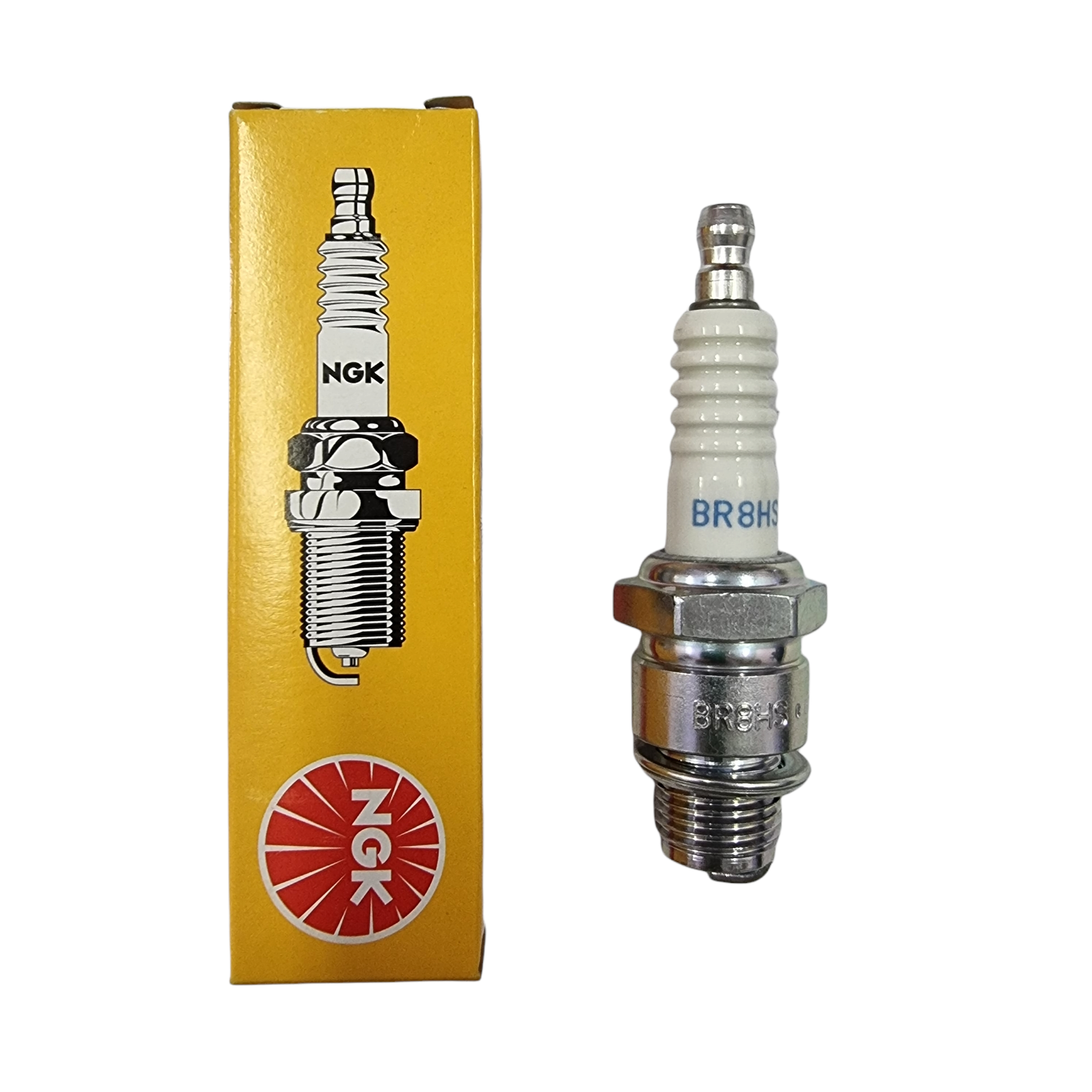 NGK BR8HS Spark Plug - 14mm Short Thread (12.7mm), Suppressed, Heat Range 8
